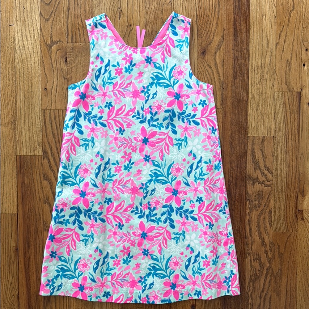 Tommy Bahama Floral Pink and Blue Girls Kids Dress 6